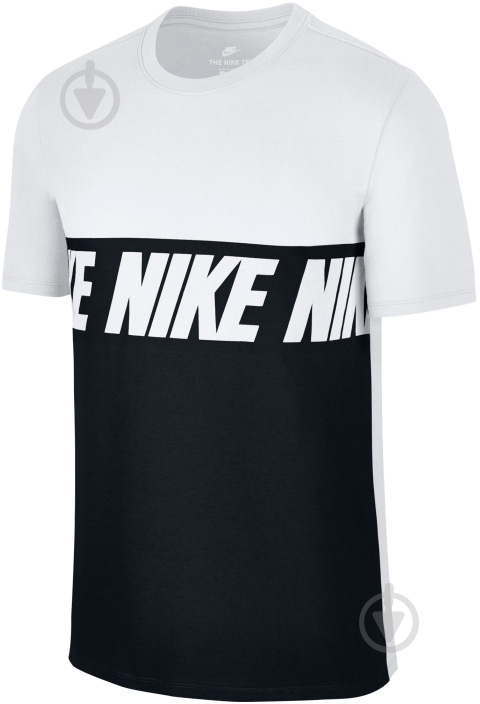 Футболка Nike M NSW TEE AV15 BLK REPEAT 856475-100 р.S білий - фото 1