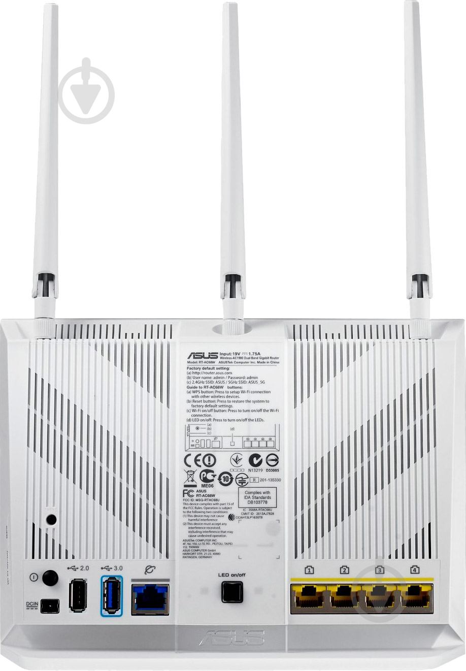 Wi-Fi-роутер Asus RT-AC68U_W - фото 4 Wi-Fi-роутер Asus RT-AC68U_W - фото 4