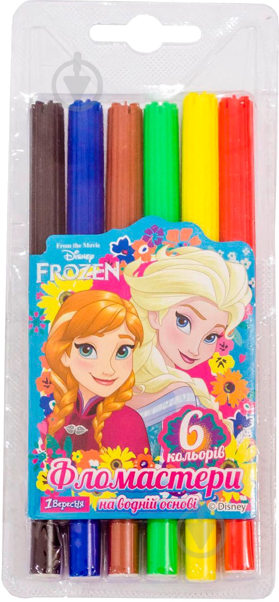 Фломастеры Frozen 6 шт. 1 вересня - фото 1 Фломастеры Frozen 6 шт. 1 вересня - фото 1