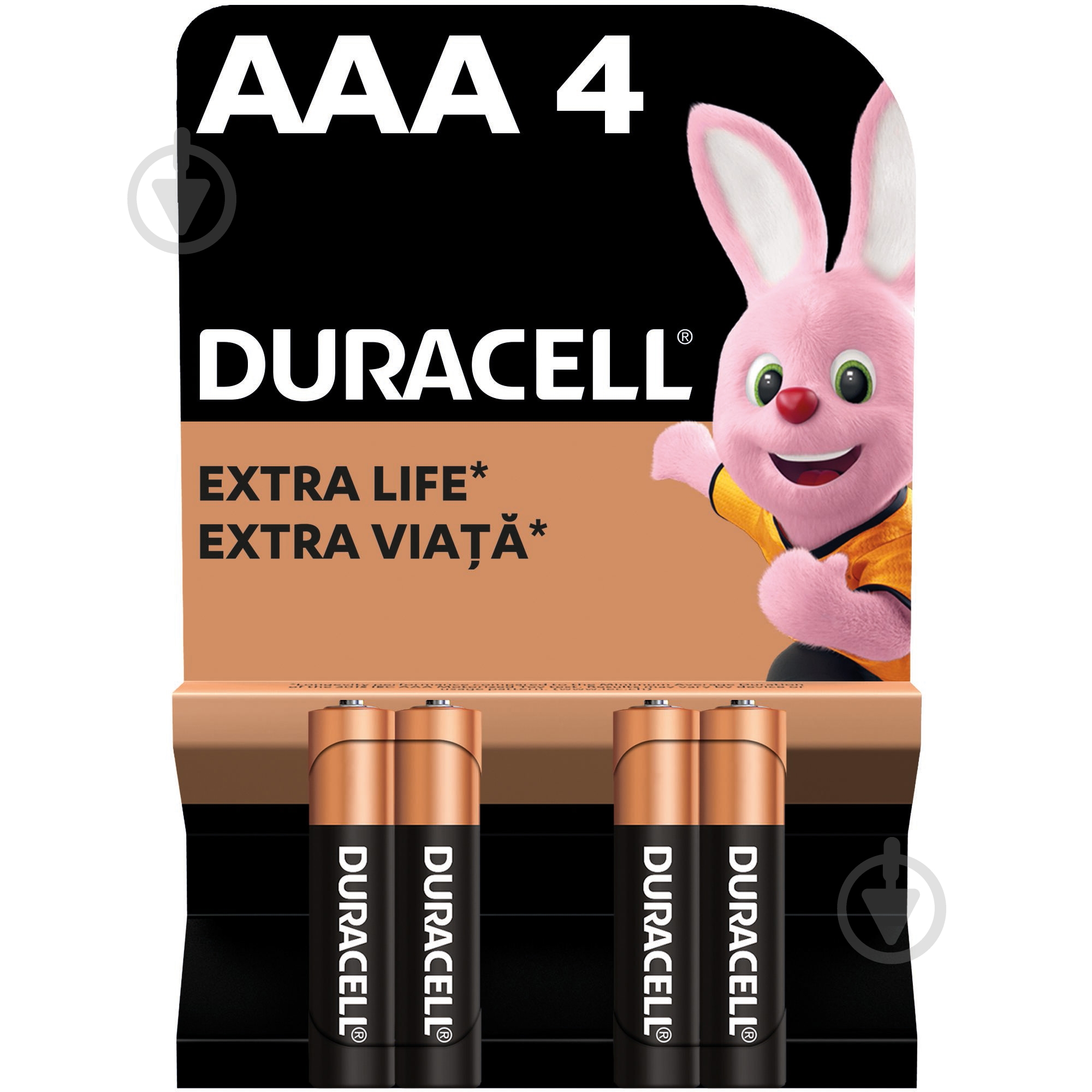 Батарейки лужні Duracell MN2400 AAA (мізинчикові) 4 шт. (81550795) - фото 1