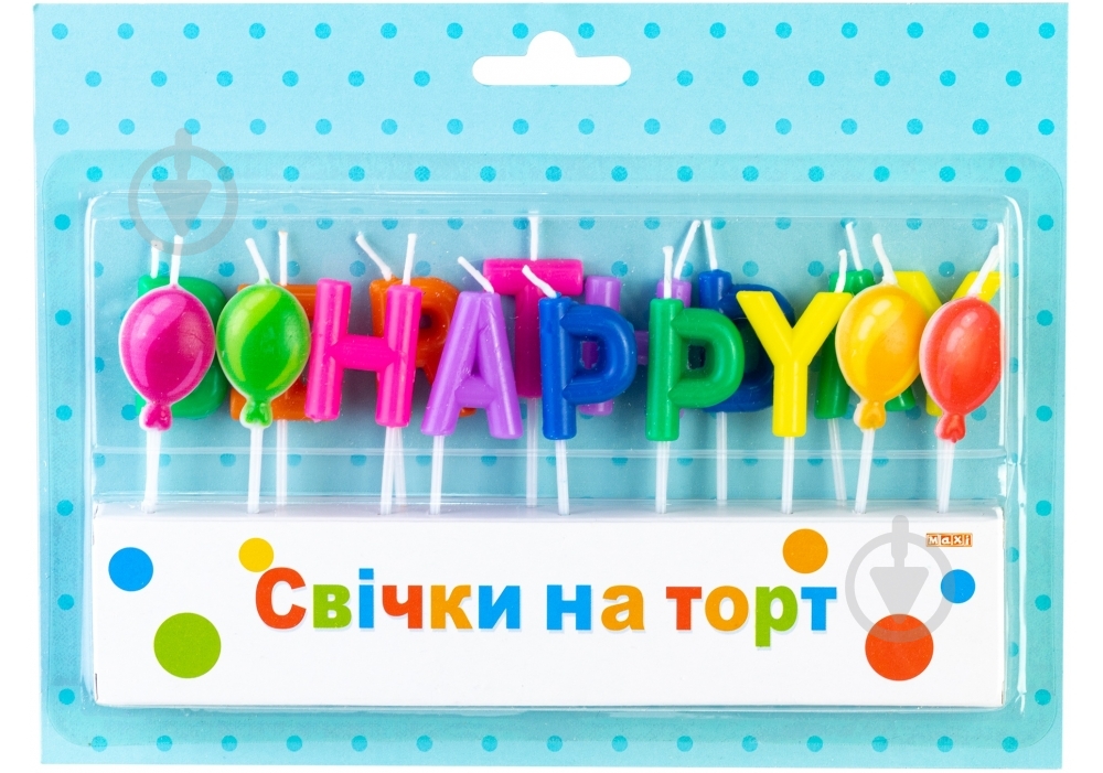 Набір свічок Happy Birthday Maxi 17 шт. - фото 1 Набір свічок Happy Birthday Maxi 17 шт. - фото 1
