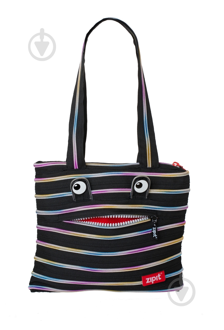 Сумка шкільна Zipit Monsters Tote/Beach Black&Rainbow Teeth - фото 1
