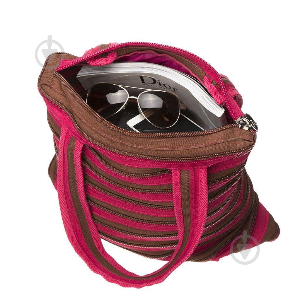 Сумка школьная Zipit Premium Tote/Beach Fuchsia&Deep Brown - фото 5