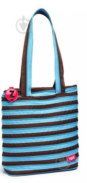 Сумка школьная Zipit Premium Tote/Beach Ocean Blue&Soft Brown - фото 1