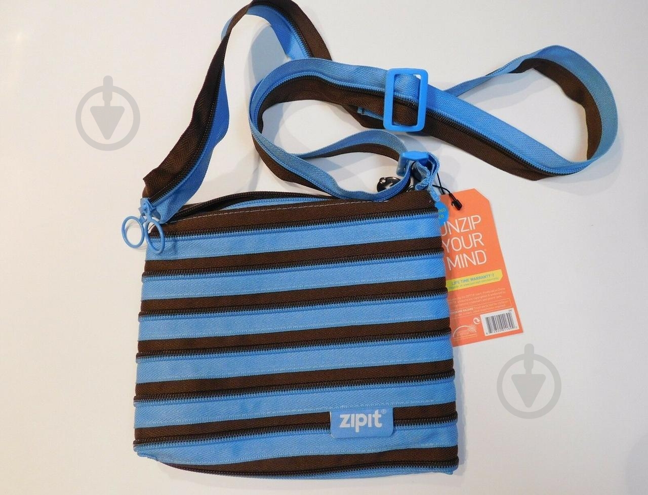 Сумка школьная Zipit Premium Tote/Beach Ocean Blue&Soft Brown - фото 3