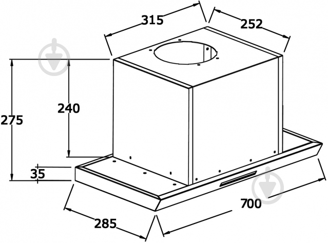 Вытяжка Zirtal INLINEA 80 BL - фото 8