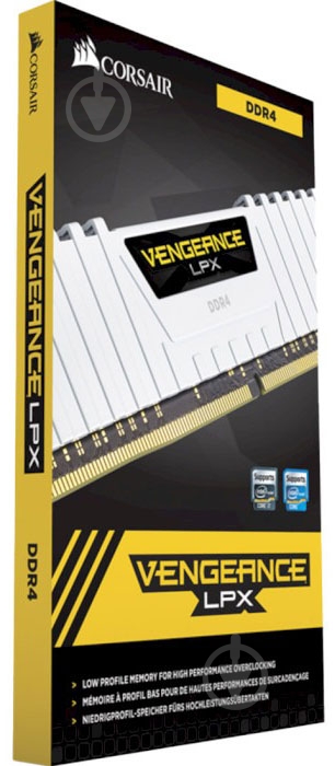 Оперативная память Corsair DDR4 SDRAM 16 GB (2x8GB) 3200 MHz (CMK16GX4M2E3200C16W) Vengeance LPX White - фото 5 Оперативная память Corsair DDR4 SDRAM 16 GB (2x8GB) 3200 MHz (CMK16GX4M2E3200C16W) Vengeance LPX White - фото 5