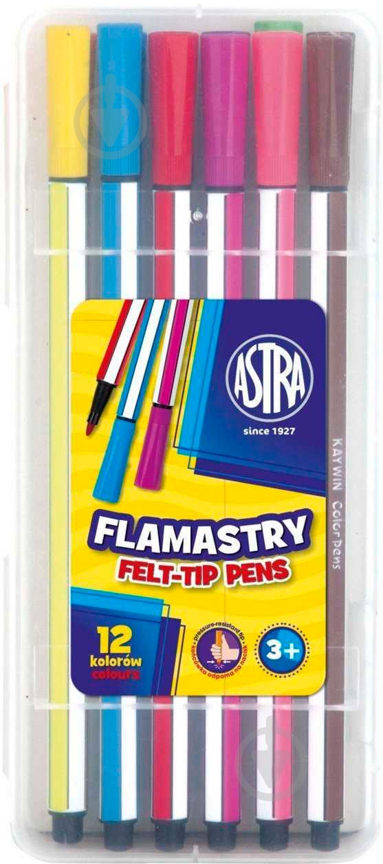 Фломастеры шестигранные 12 шт. Astra - фото 1