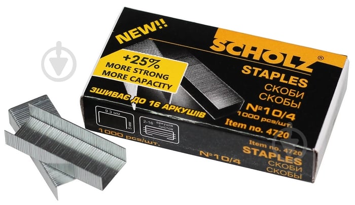 Скобы для степлера №10 1000 шт. SCHOLZ - фото 1