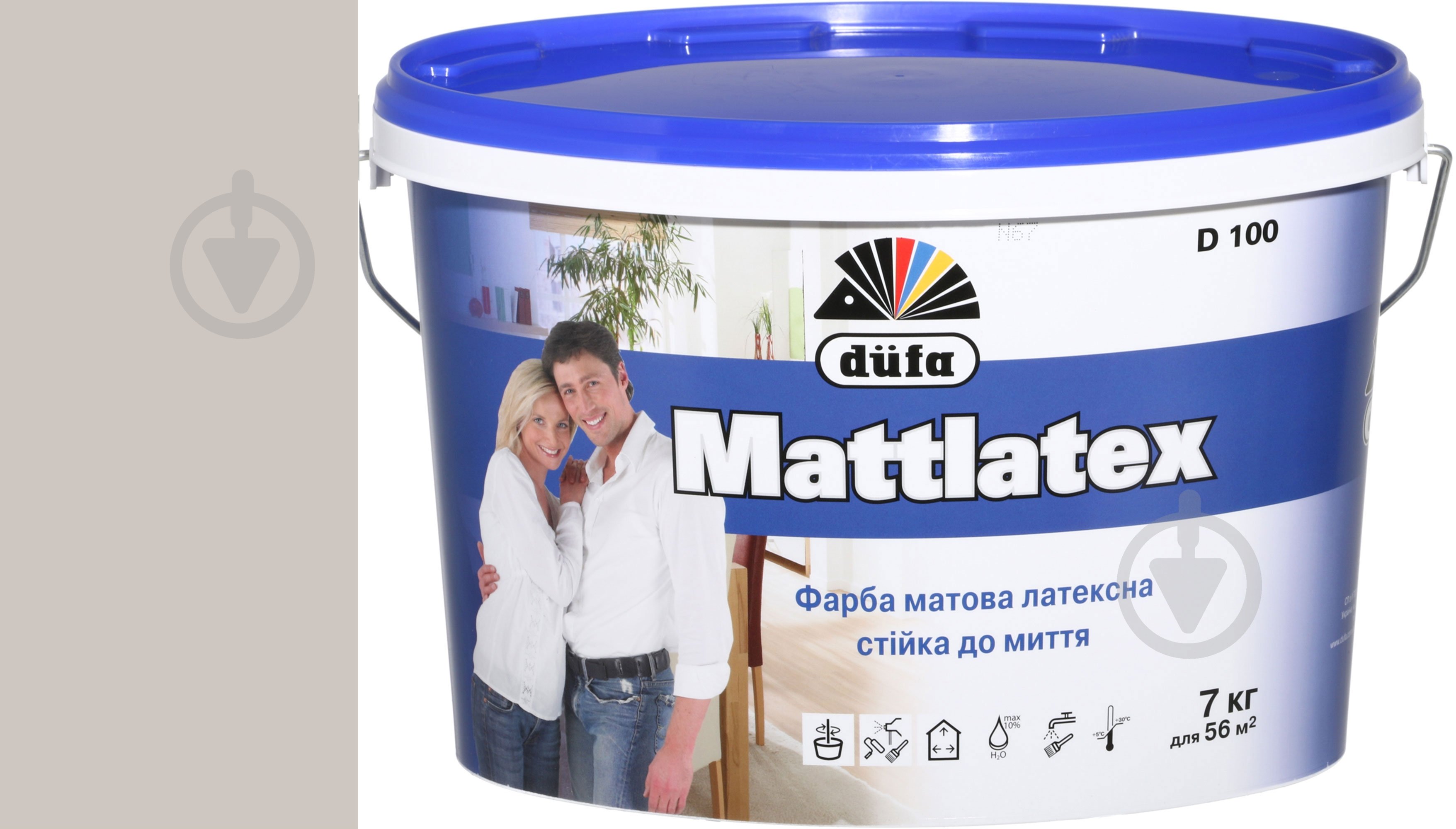 Фарба латексна водоемульсійна з колоруванням Dufa Mattlatex D100 мат VN 2756 Ранок у степу 7 кг - фото 1