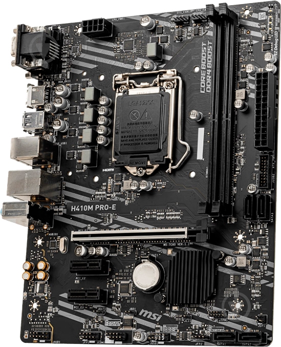 Материнская плата MSI H410M PRO-E (Socket 1200, Intel H410, mirco ATX) - фото 2 Материнская плата MSI H410M PRO-E (Socket 1200, Intel H410, mirco ATX) - фото 2