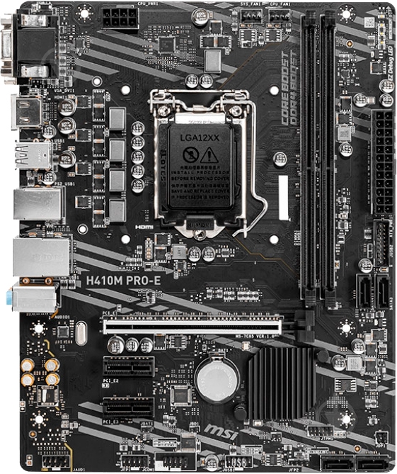 Материнская плата MSI H410M PRO-E (Socket 1200, Intel H410, mirco ATX) - фото 1 Материнская плата MSI H410M PRO-E (Socket 1200, Intel H410, mirco ATX) - фото 1