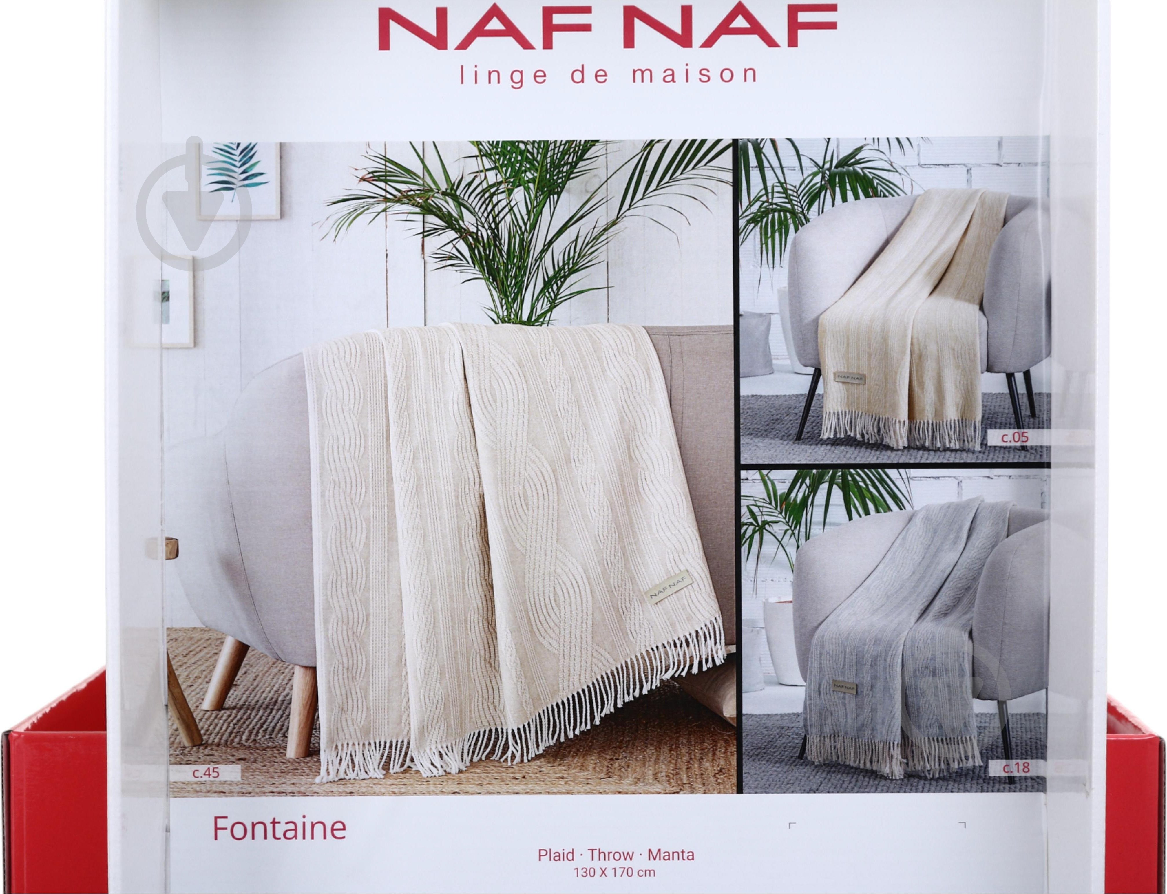 Плед Fontaine grey 130x170 см біло-сірий Naf Naf - фото 6 Плед Fontaine grey 130x170 см біло-сірий Naf Naf - фото 6