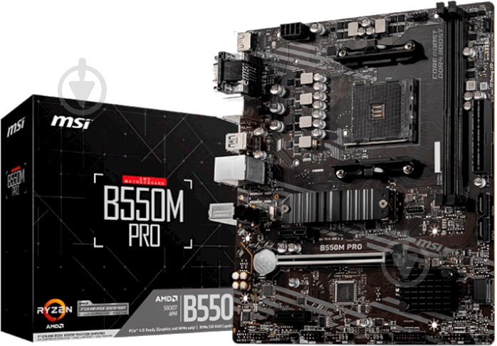 Материнська плата MSI B550M PRO (Socket AM4, AMD B550, ATX) - фото 4 Материнська плата MSI B550M PRO (Socket AM4, AMD B550, ATX) - фото 4
