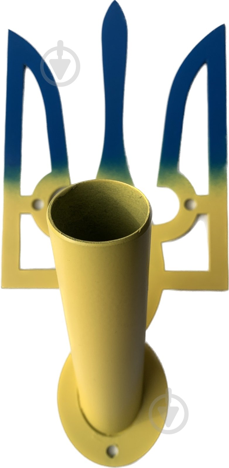 Держатель для флага настенный одинарный в форме герба сине-желтый - фото 2