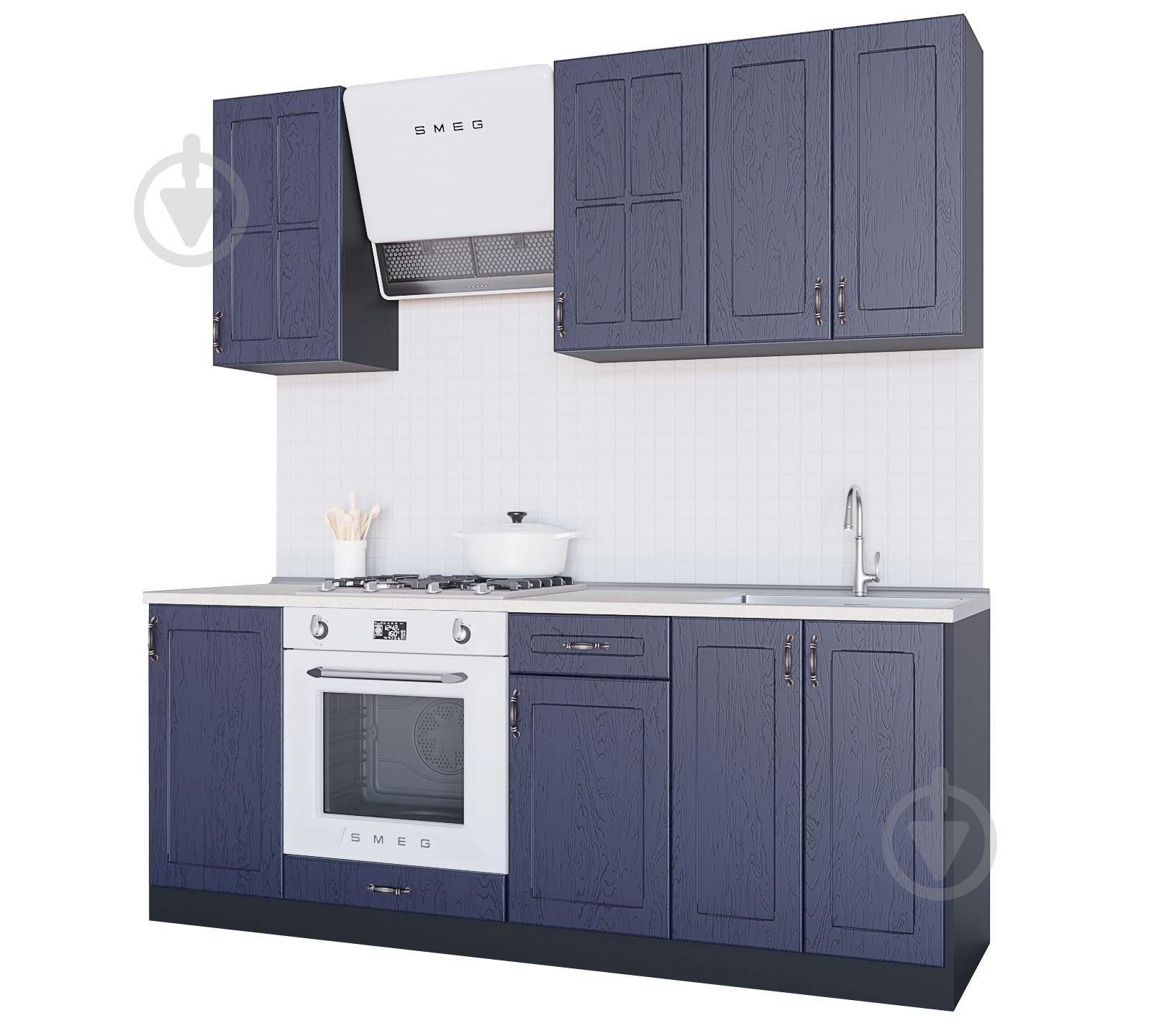 Кухня Модена (ІМ5) темно-синий МДФ 2 м - фото 1