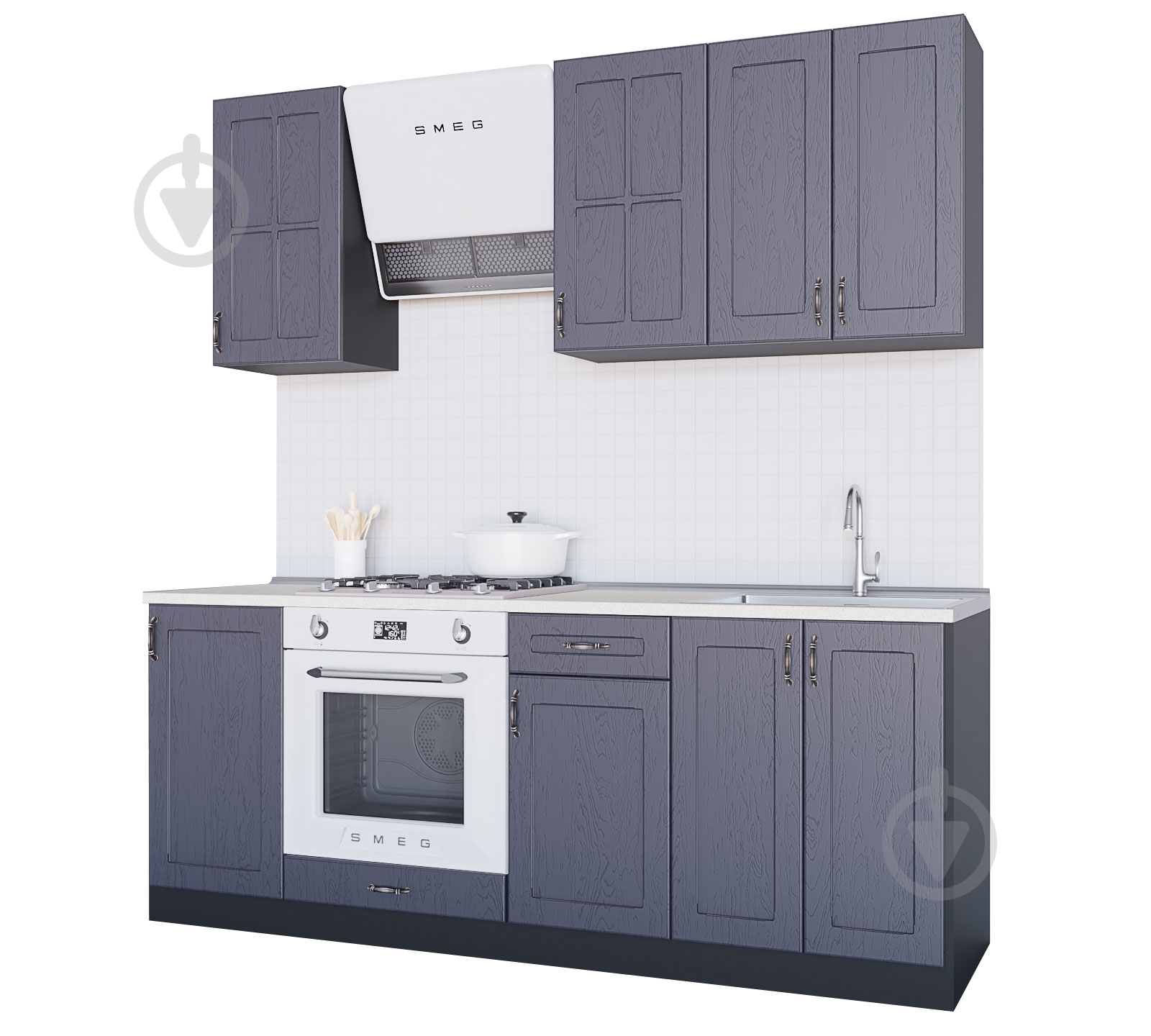 Кухня Модена (ІМ6) темно-серый МДФ 2 м - фото 1 Кухня Модена (ІМ6) темно-серый МДФ 2 м - фото 1