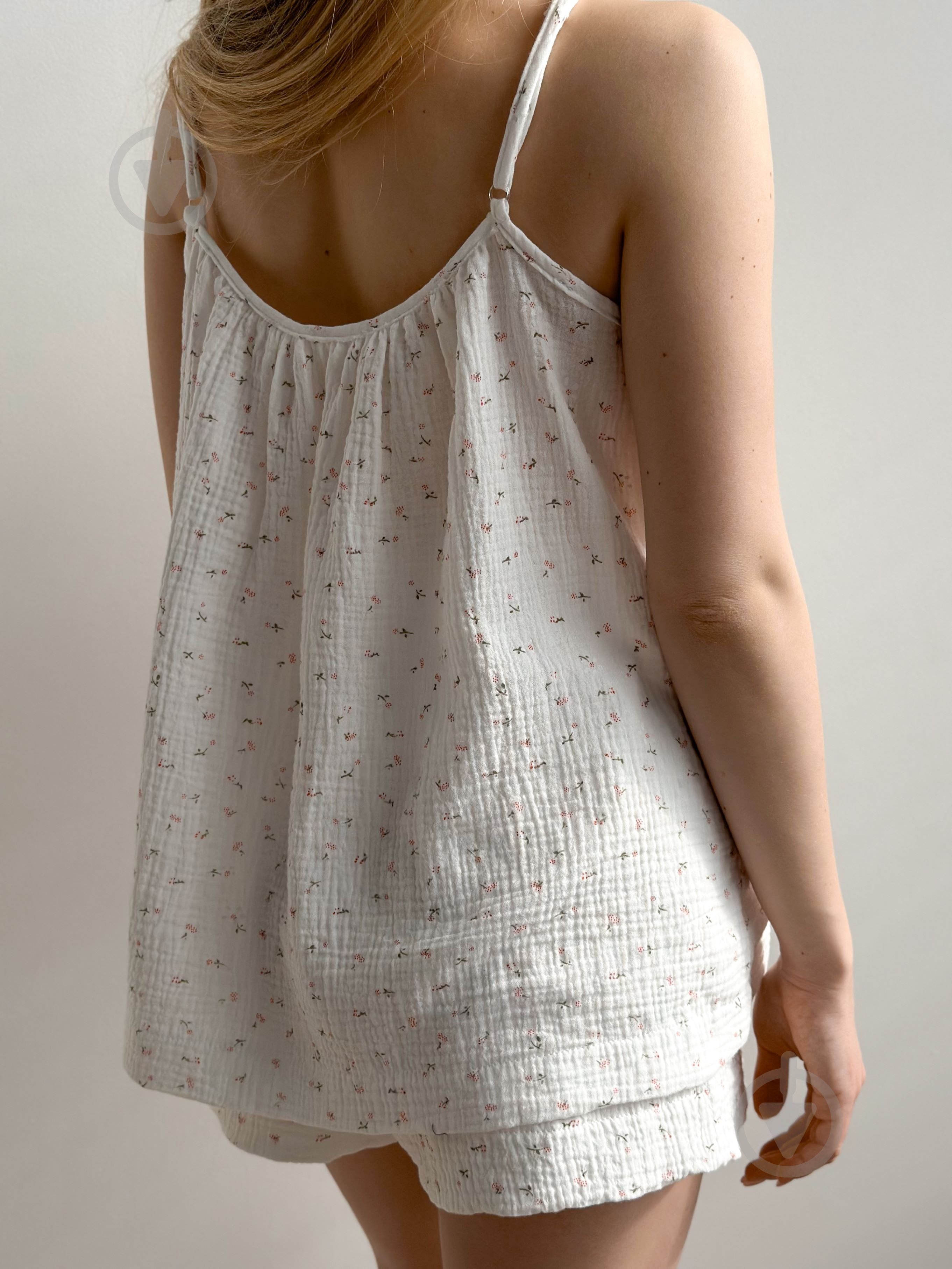 Комплект женский MISO майка и шорты р. S белый (14850) - фото 2 Комплект женский MISO майка и шорты р. S белый (14850) - фото 2