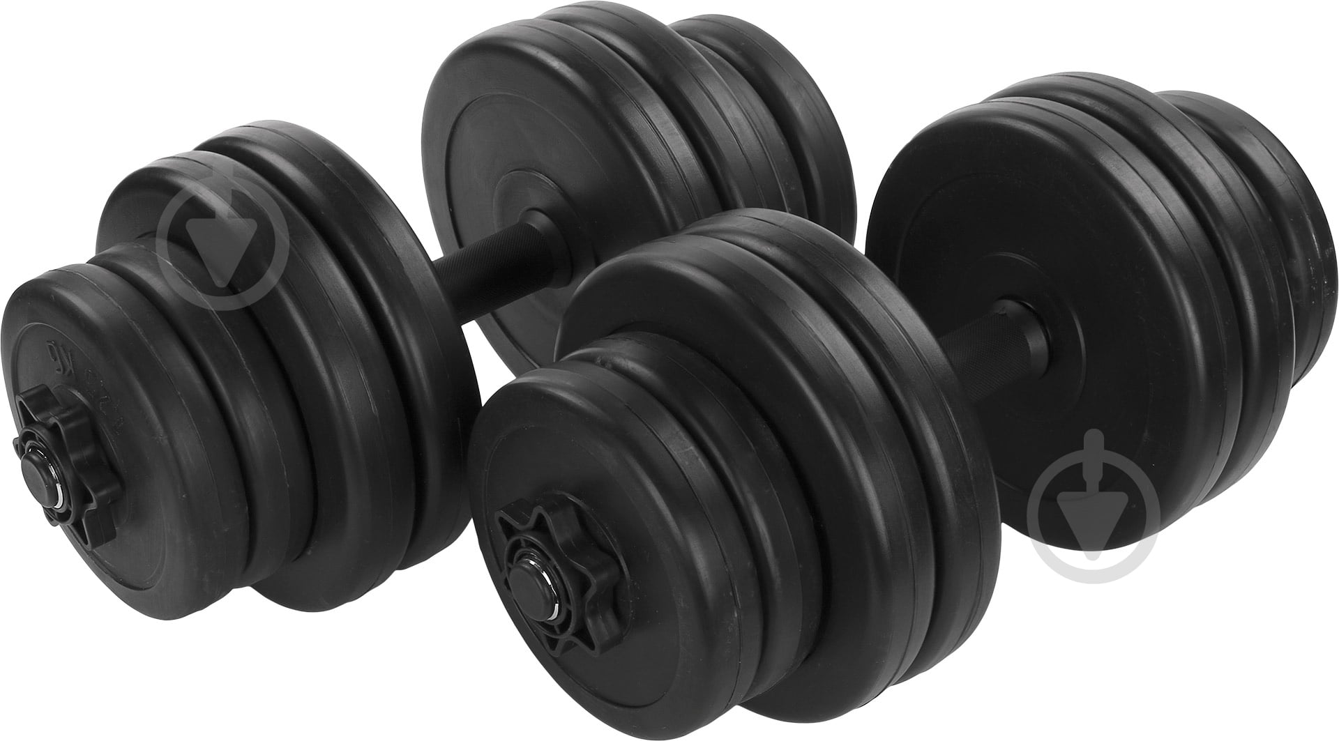 Набор гантелей NEO-SPORT 2x15 кг черный - фото 1