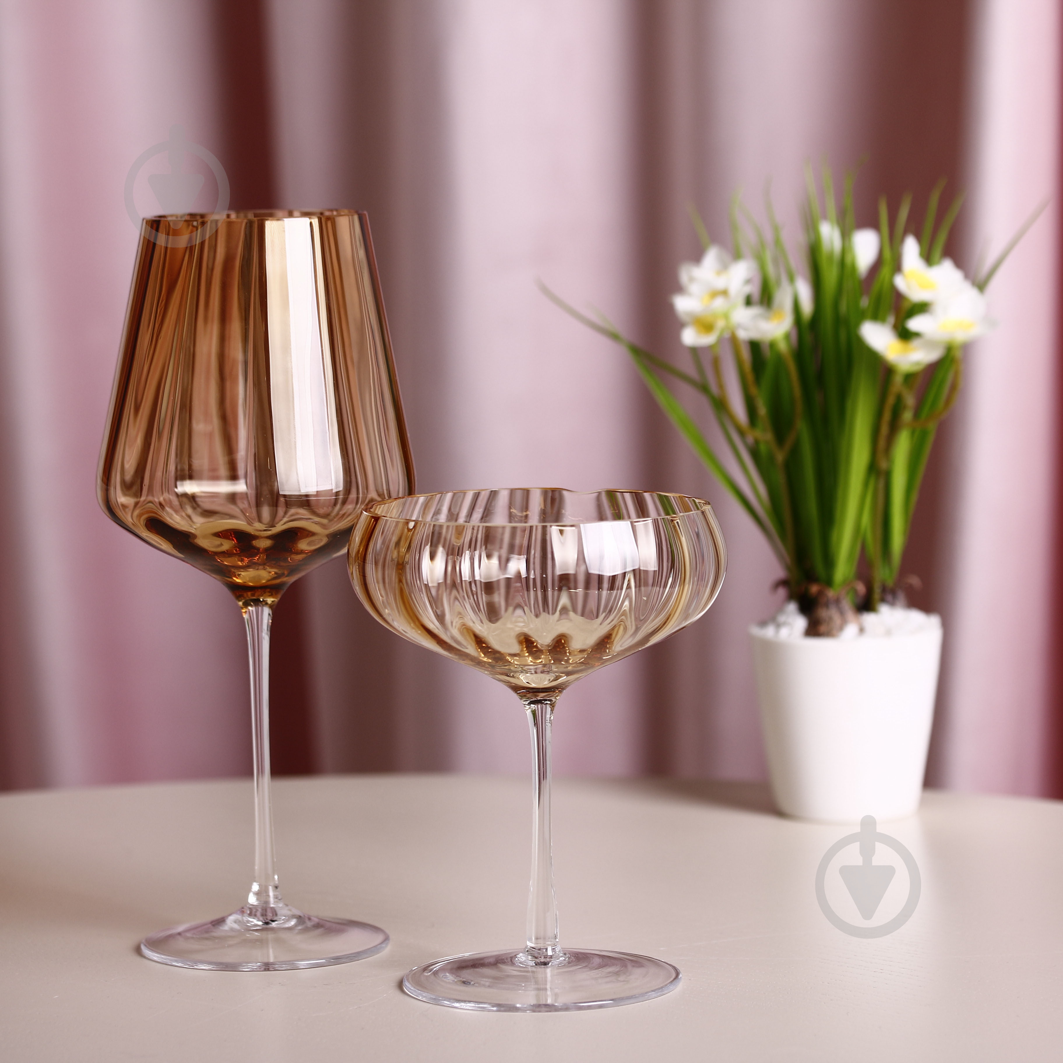 Бокал для вина Wrzesniak Glassworks Optic Amber 19-3589A 530 мл 1 шт. - фото 7