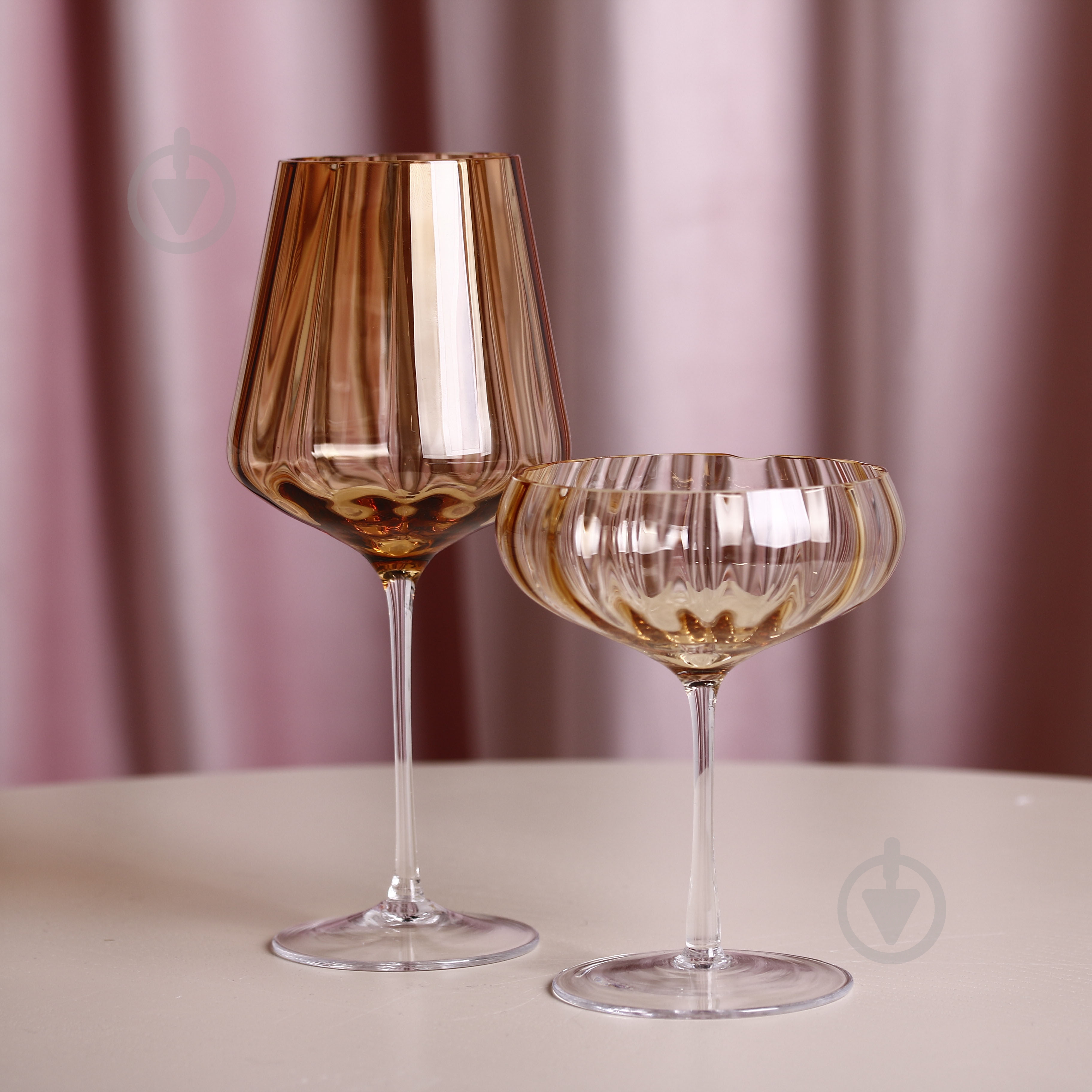 Бокал для вина Wrzesniak Glassworks Optic Amber 19-3589A 530 мл 1 шт. - фото 8