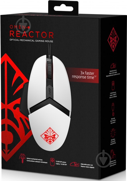 Мышь HP Omen Reactor 7ZF19AA white/red - фото 7