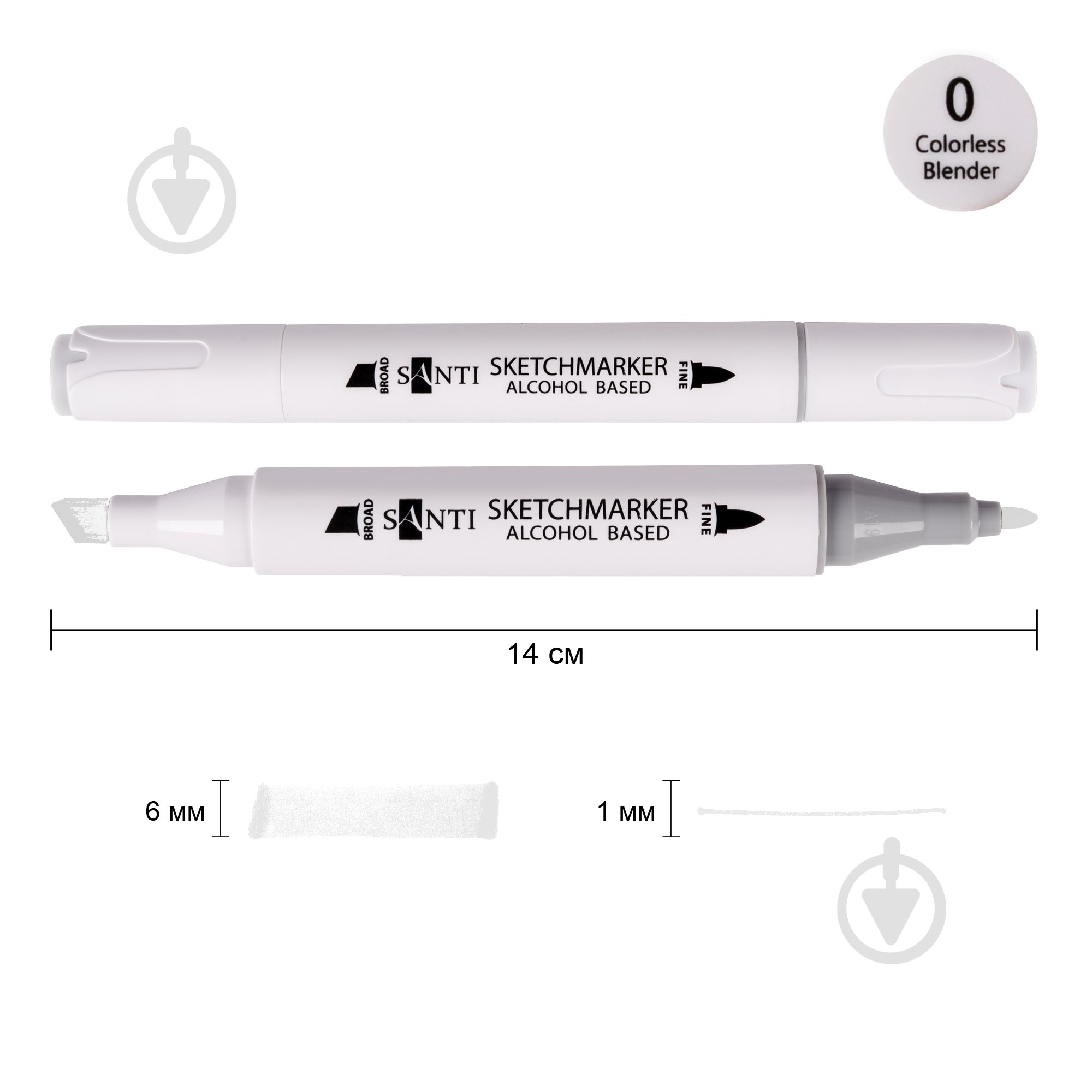 Маркер спиртовий Santi Professional SA-0 прозорий 390890 - фото 2 Маркер спиртовий Santi Professional SA-0 прозорий 390890 - фото 2