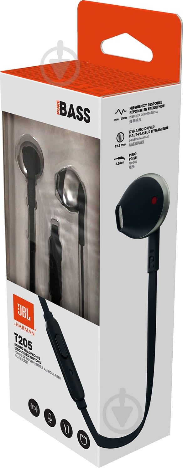 Гарнитура JBL T205 black (JBLT205BLK) - фото 7