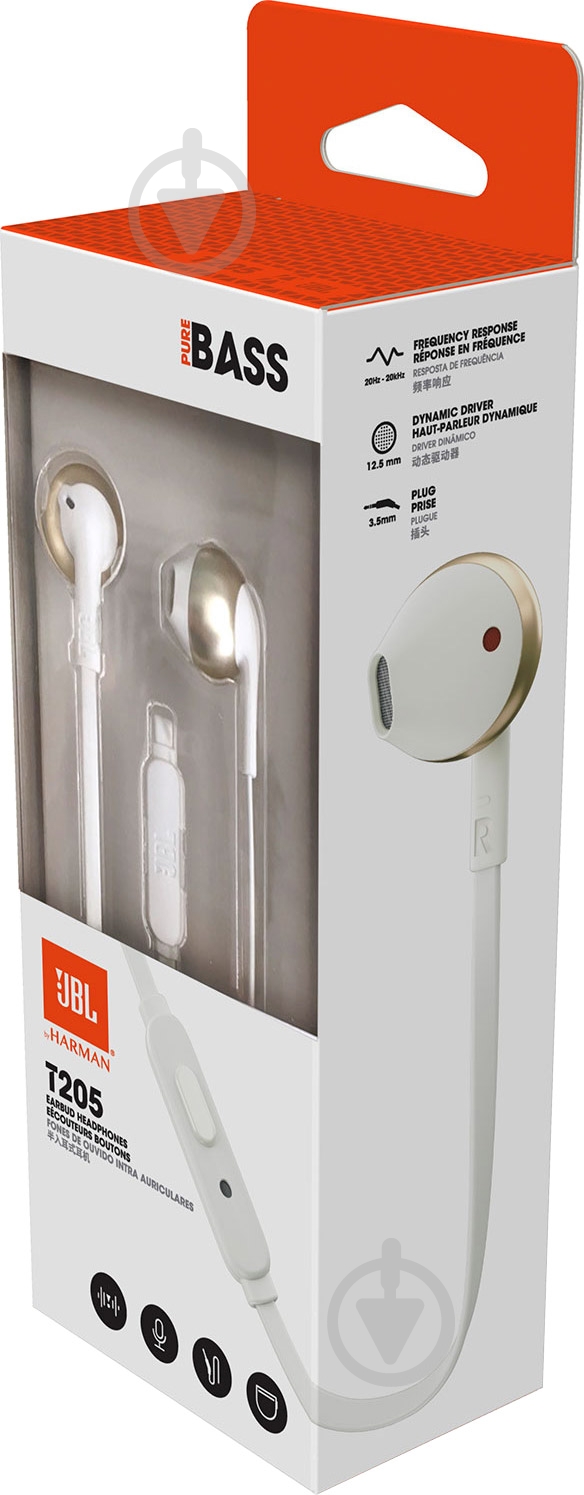 Гарнитура JBL T205 champagne gold (JBLT205CGD) - фото 7
