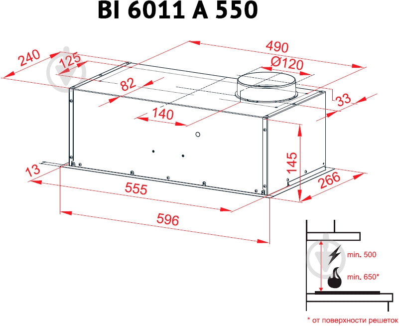 Витяжка Perfelli BI 6011 A 550 IV - фото 9 Витяжка Perfelli BI 6011 A 550 IV - фото 9