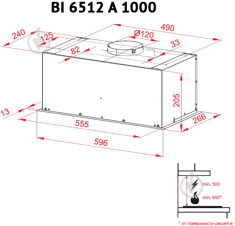 Витяжка Perfelli BI 6512 A 1000 I LED - фото 7