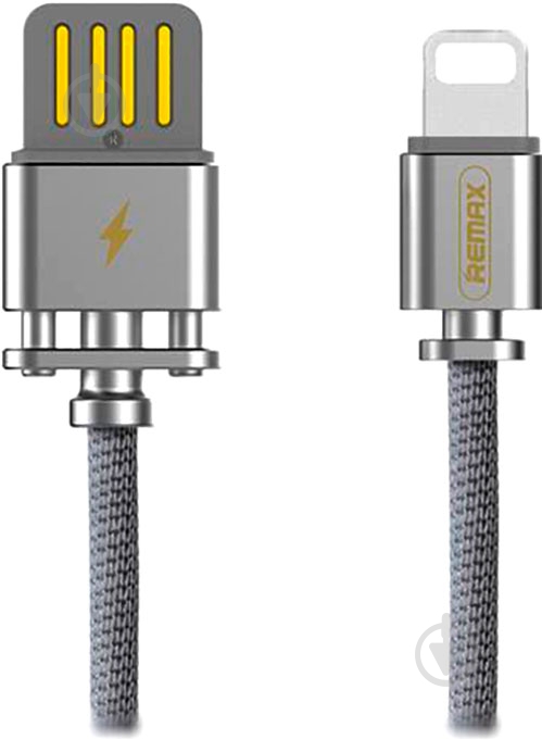 Кабель USB – Apple Lightning 1 м серый (RC-064I-SILVER) Dominator Fast Lightning Data/Charge - фото 1