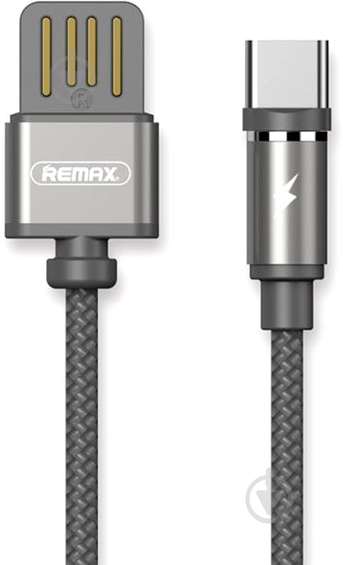 Кабель Type-C – USB 2.0 1 м серый (RC-095A-TARNISH) Gravity series Magnetic cable Type-C Data/Charge - фото 1