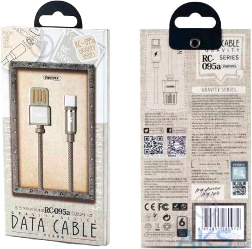 Кабель Type-C – USB 2.0 1 м серый (RC-095A-TARNISH) Gravity series Magnetic cable Type-C Data/Charge - фото 3
