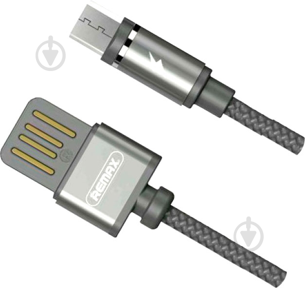 Кабель Type-C – USB 2.0 1 м серый (RC-095A-TARNISH) Gravity series Magnetic cable Type-C Data/Charge - фото 2