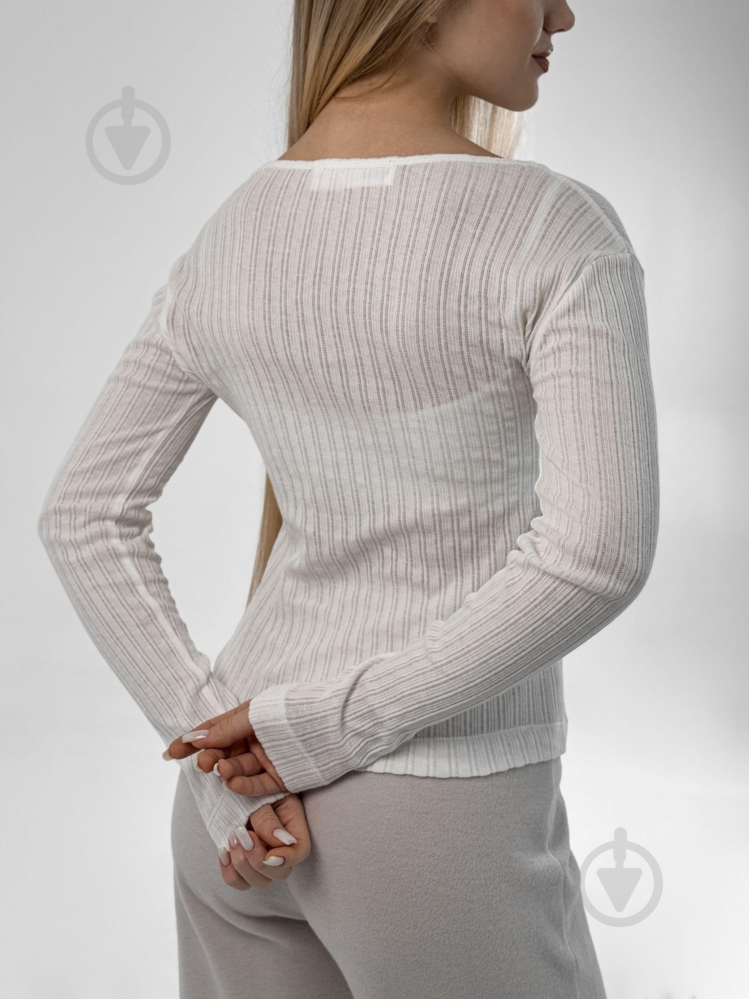 Лонгслив MISO р. М белый/бежевый (14014) - фото 2 Лонгслив MISO р. М белый/бежевый (14014) - фото 2