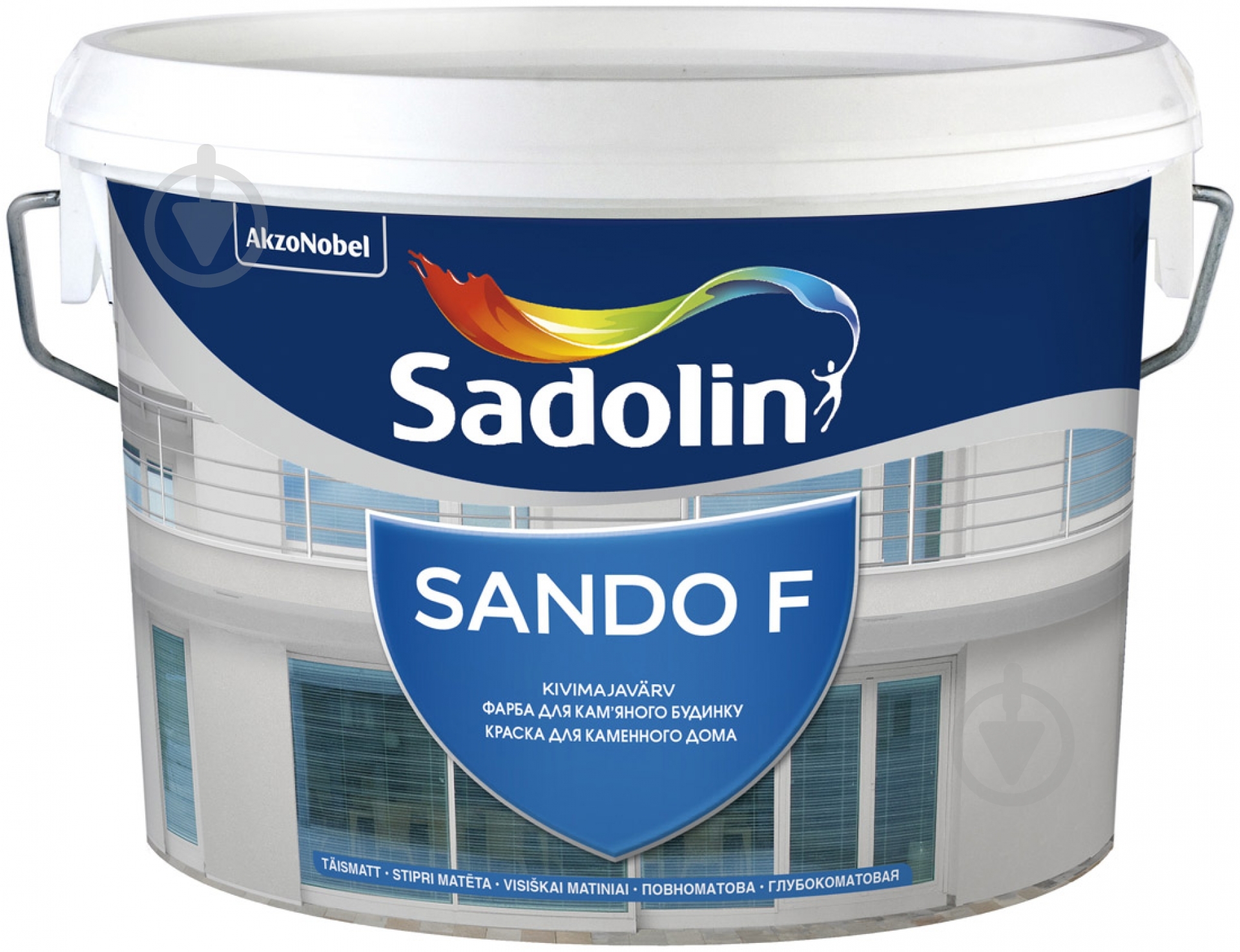 Краска латексная водоэмульсионная Sadolin Sando F глубокий мат белый 5 л - фото 1