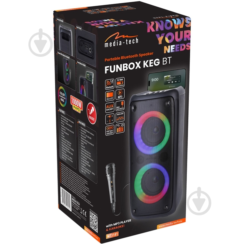 Портативная колонка Media-Tech 1.0 black (MT3181) - фото 8