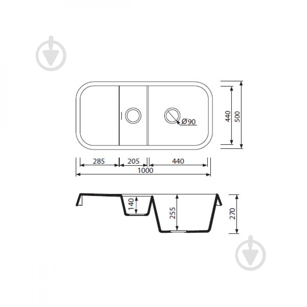 Мийка для кухні Marmorin Мийка для кухні Marmorin OPAL 1000 1,5KO - фото 3