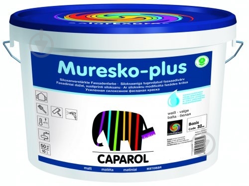 Краска Caparol Muresko-plus XR B1 белый 2,5 л - фото 1 Краска Caparol Muresko-plus XR B1 белый 2,5 л - фото 1
