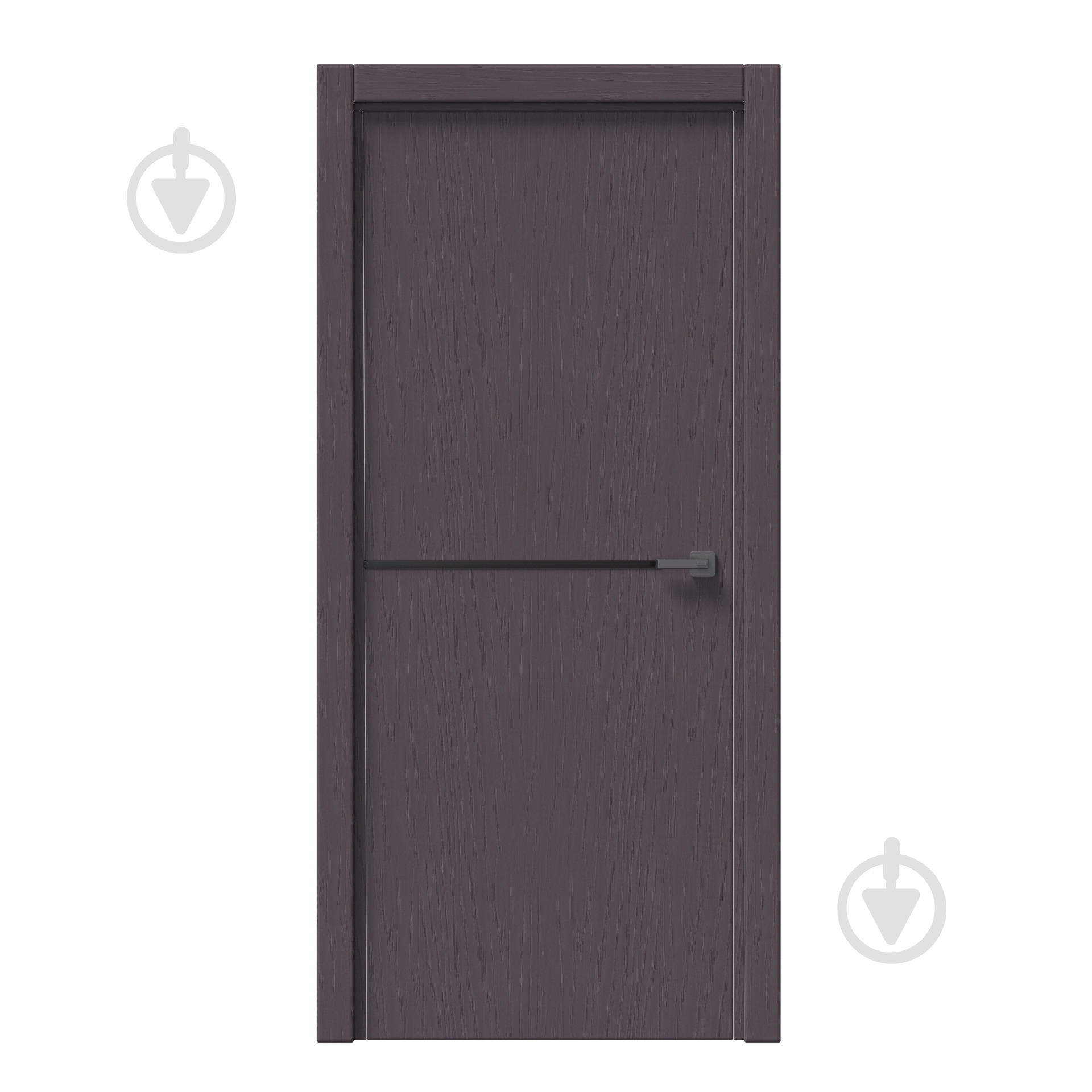 Дверне полотно IN WOOD ET-02 ПГ із молдингом і чорною кромкою ПВХ 600 мм дуб шато графіт - фото 1