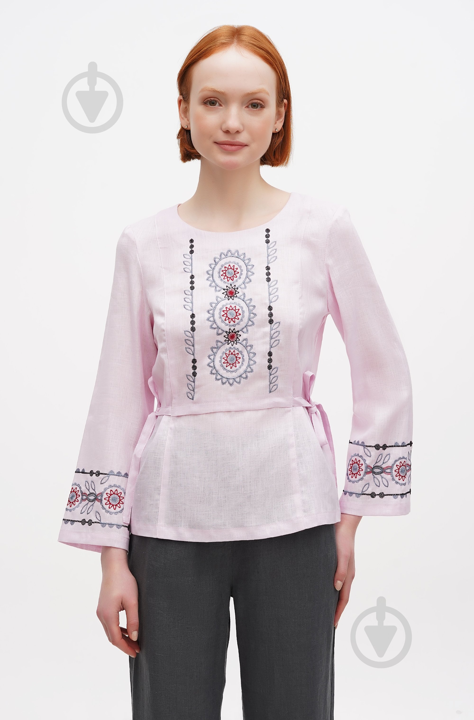 Блуза Галерея льна розовый р. 50 Килина - фото 1