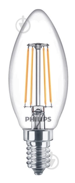 Лампа светодиодная Philips 3 шт. B35 4,3 Вт E14 220 В прозрачная 929001889733 - фото 2 Лампа светодиодная Philips 3 шт. B35 4,3 Вт E14 220 В прозрачная 929001889733 - фото 2
