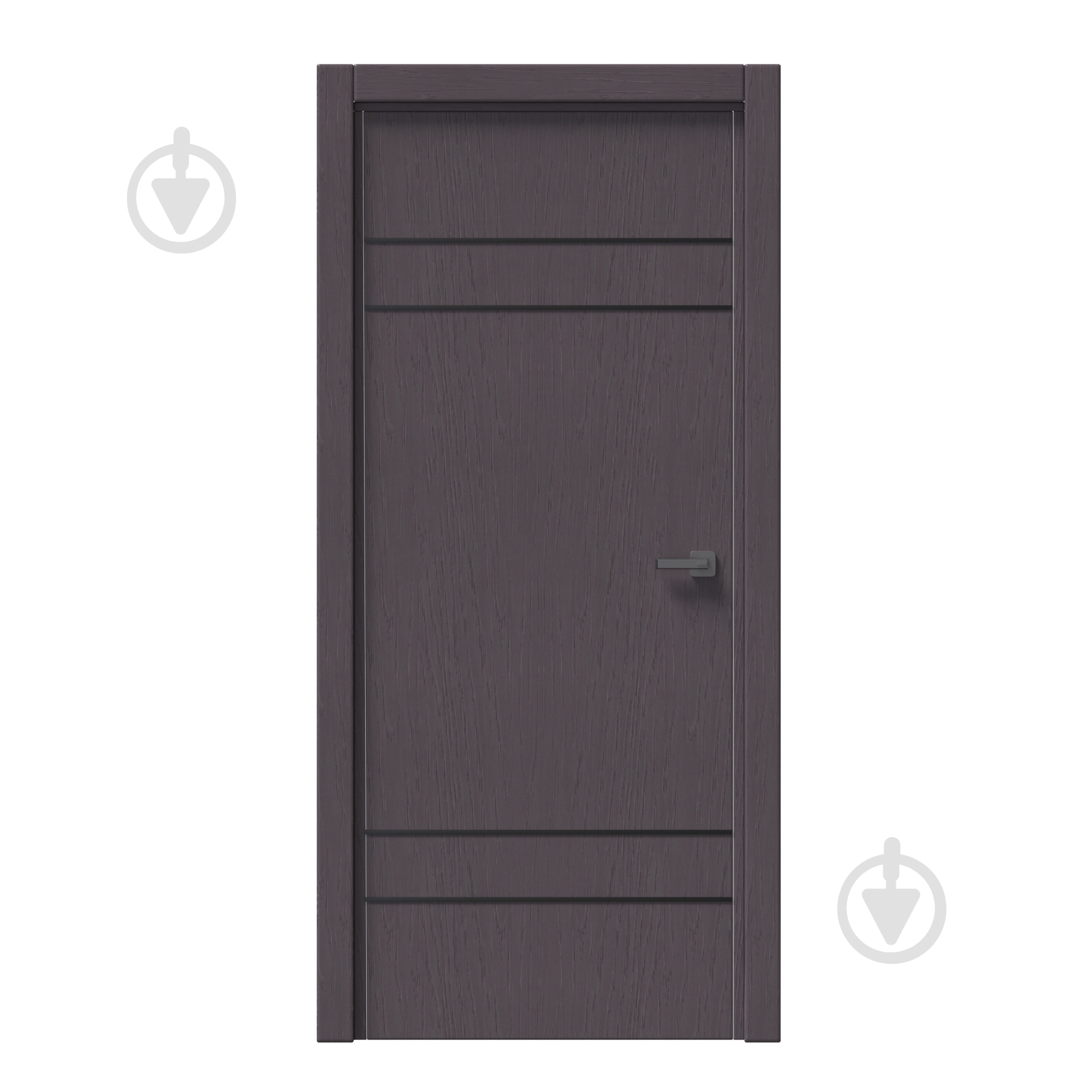 Дверне полотно IN WOOD ET-03 ПГ із молдингом і чорною кромкою ПВХ 600 мм дуб шато графіт - фото 1