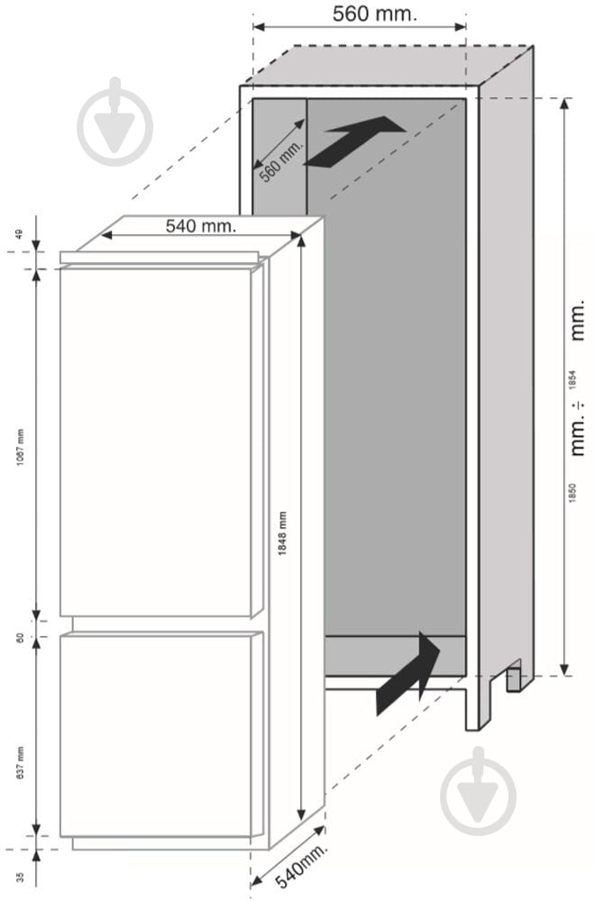 Вбудовуваний холодильник Candy CKBBF 182 - фото 2 Вбудовуваний холодильник Candy CKBBF 182 - фото 2