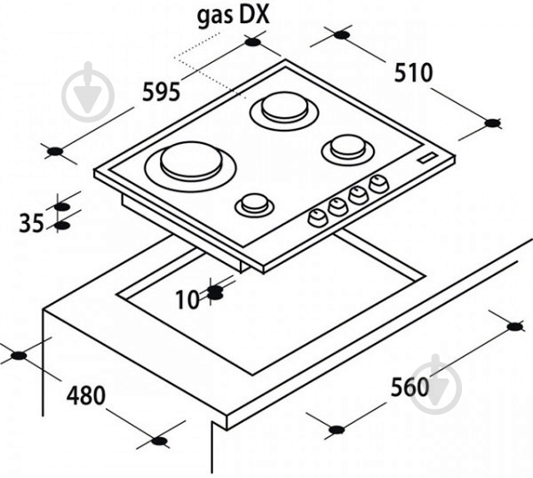 Варочная поверхность газовая Candy CPG64SWGX - фото 2