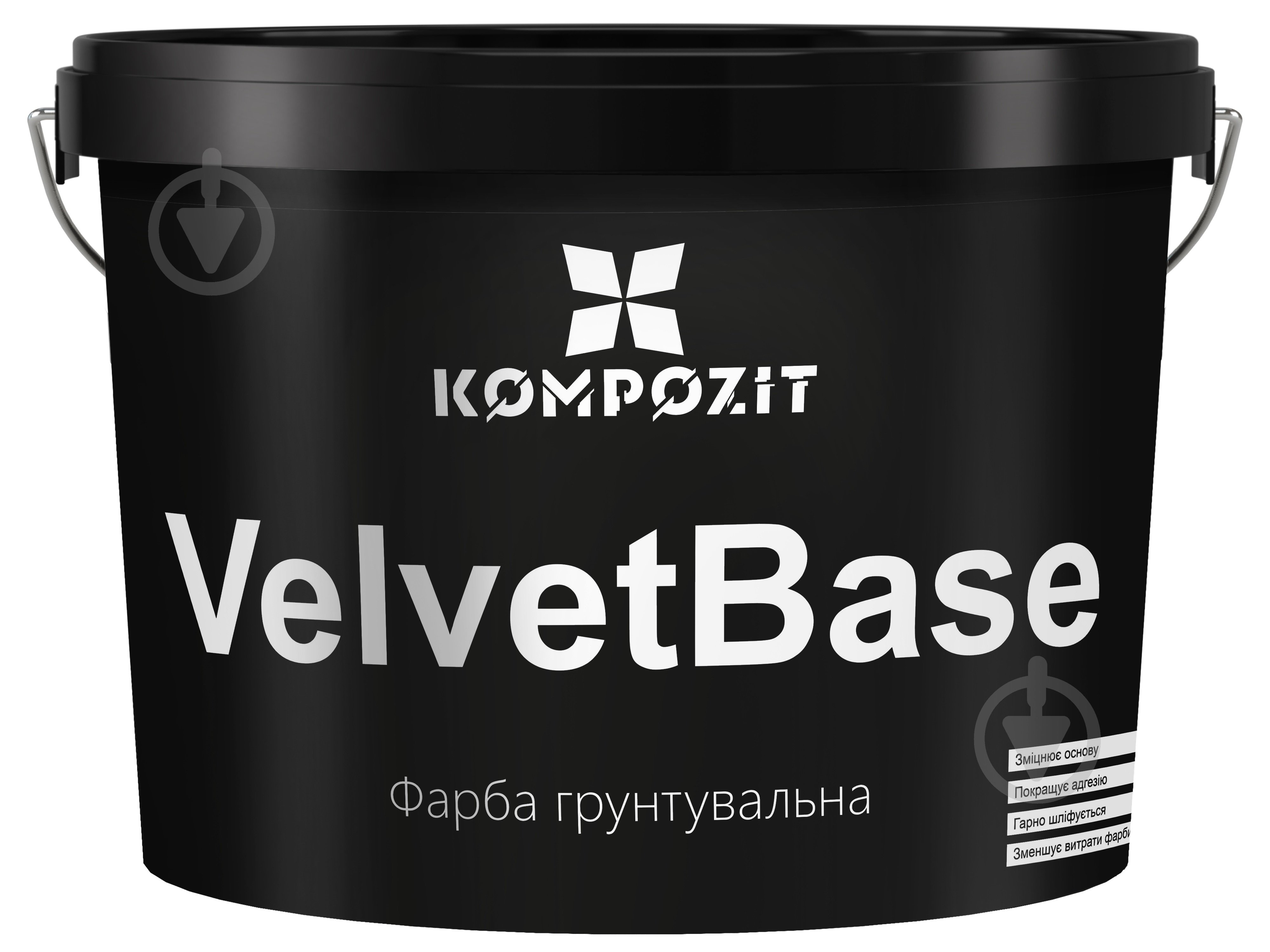 Ґрунт-фарба водоемульсійна акрилова Kompozit VelvetBase глибокий мат 14 кг - фото 1 Ґрунт-фарба водоемульсійна акрилова Kompozit VelvetBase глибокий мат 14 кг - фото 1