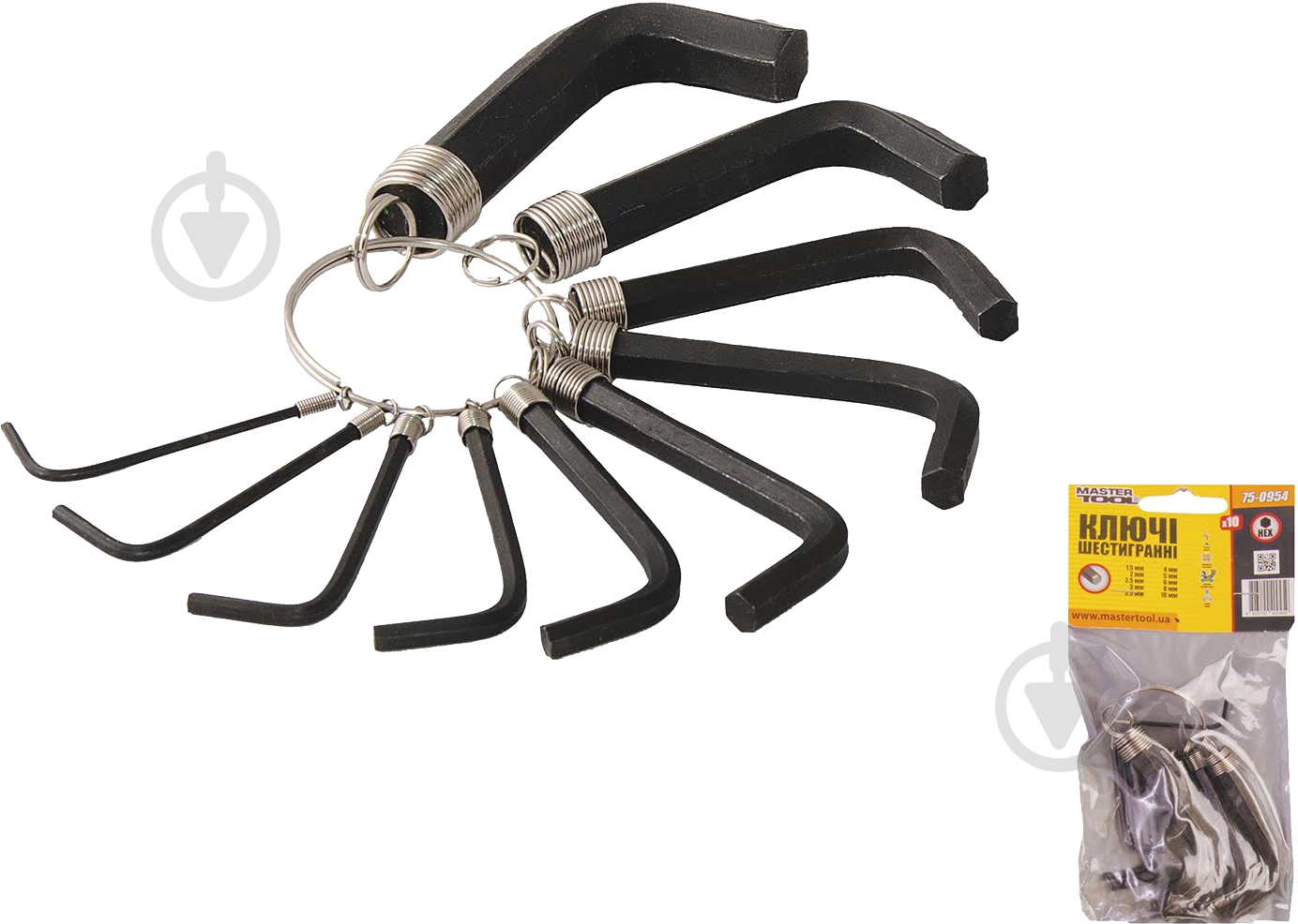 Набор ключей шестигранных MasterTool 75-0954 - фото 2 Набор ключей шестигранных MasterTool 75-0954 - фото 2