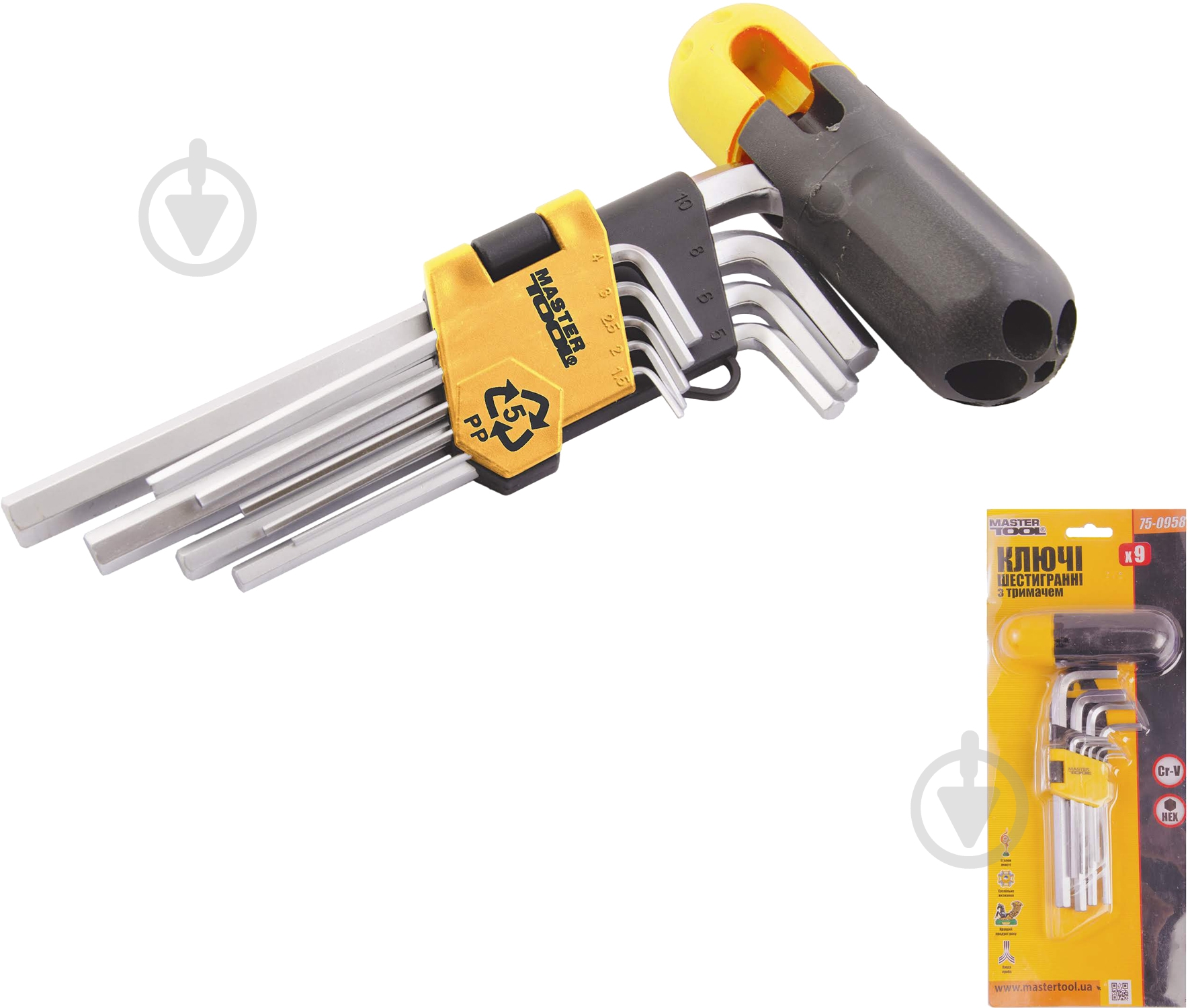 Набір ключів шестигранних MasterTool 75-0958 - фото 2 Набір ключів шестигранних MasterTool 75-0958 - фото 2