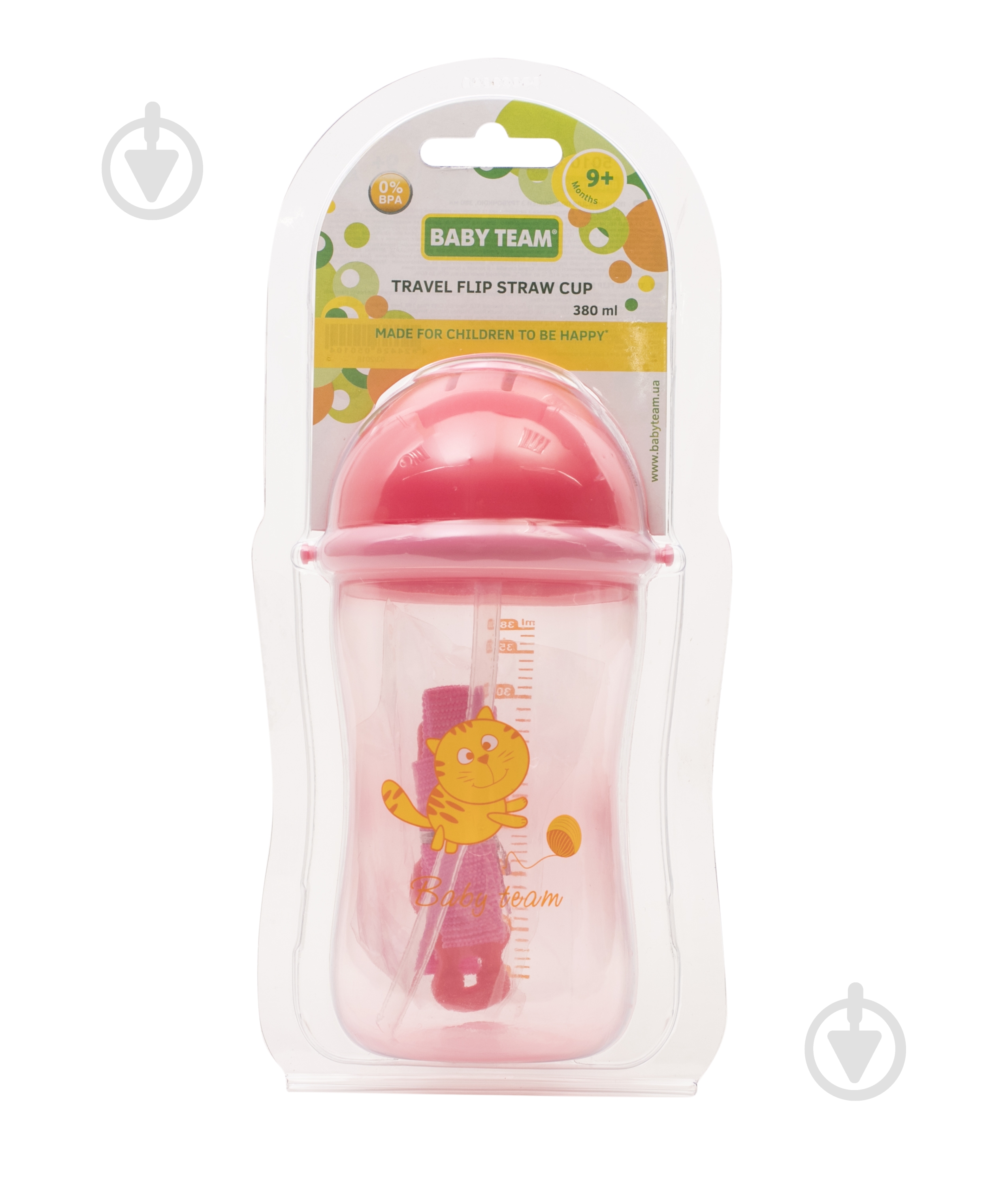 Поильник Baby Team с силиконовой трубочкой 380 мл 5010 в ассортименте - фото 7